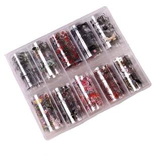 国风美甲转印纸雪割草蕾丝贴纸蛇纹豹纹美甲转印胶星空胶碎花饰品