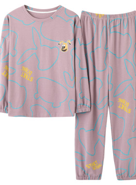 春秋款套头圆领休闲可外穿家居服
