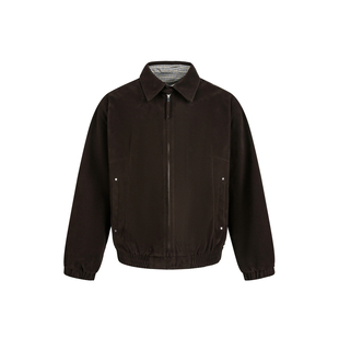 Dream made美拉德棕色绒皮夹克男款春秋季高级感cleanfit男生外套