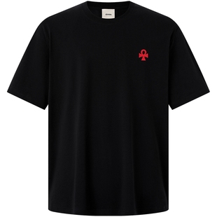 CHINISM丨幸运之符凉感抑菌绣花短袖T恤夏季新款简约男士亲肤半袖