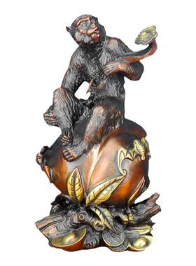 铜猴子摆件招财生肖猴礼品可开票