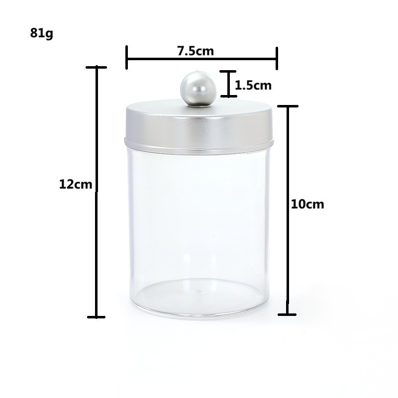 新品亚克力瓶储物罐化妆物黑色盒罐PS金色收储棉签化妆棉收纳盒