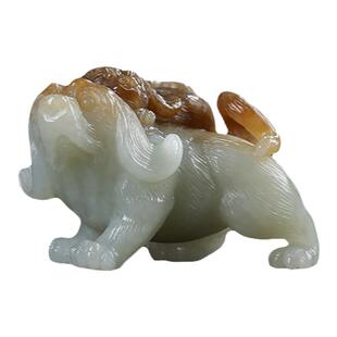 【安家守业】新疆和田玉生肖狗手把件且末料糖白玉男女款天然玉石