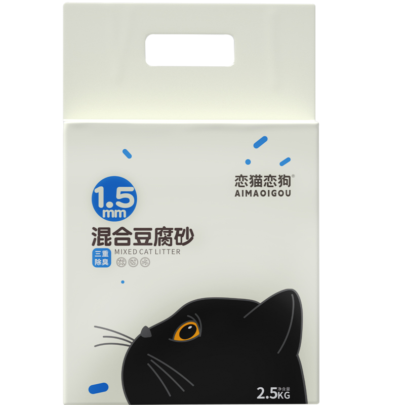 恋猫恋狗混合猫砂豆腐砂除臭植物砂无尘抑菌不沾底20公斤猫沙包邮