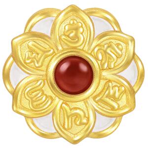周生生Charme宝贝祥瑞祝福六字真言足金黄金莲花串珠93485C定价