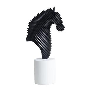 诚艺现代极简高级感办公室黑白抽象马书柜酒柜客厅家居装饰品摆件