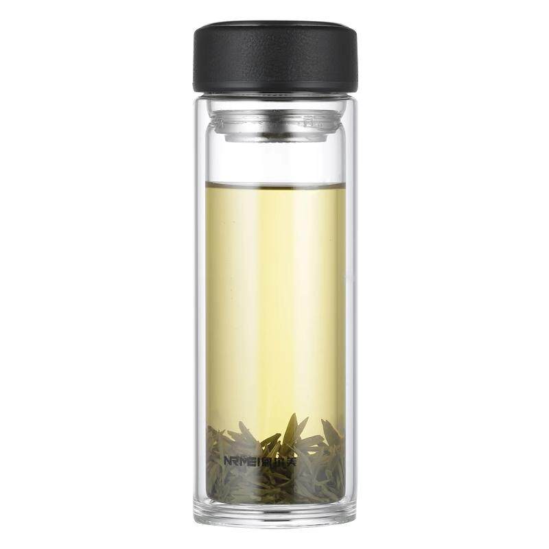 双层玻璃杯男茶水分离大容量水杯