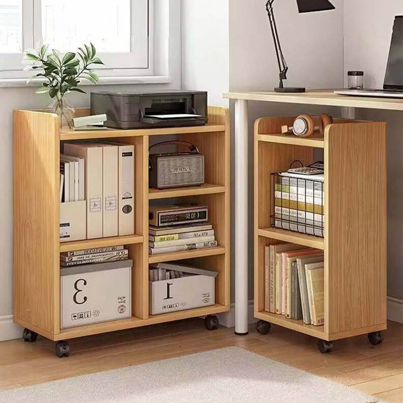 可移动小书架落地桌边小型收纳床头置物架卧室书书柜桌旁桌下柜子