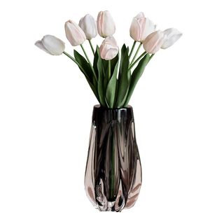 法式郁金香仿真花高级感逼真保湿手感假花摆件装饰拍照道具手捧花