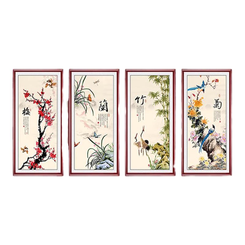 新中式梅兰竹菊客厅装饰画