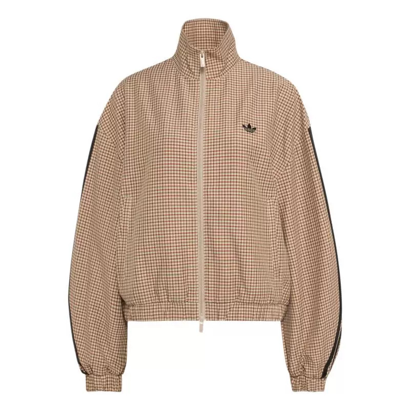 adidas三叶草女复古条纹外套