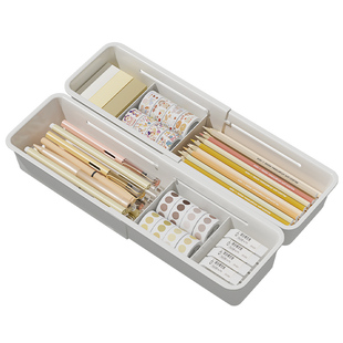 抽屉收纳盒内置分隔可伸缩宿舍书桌文具分格整理多功能笔筒置物架