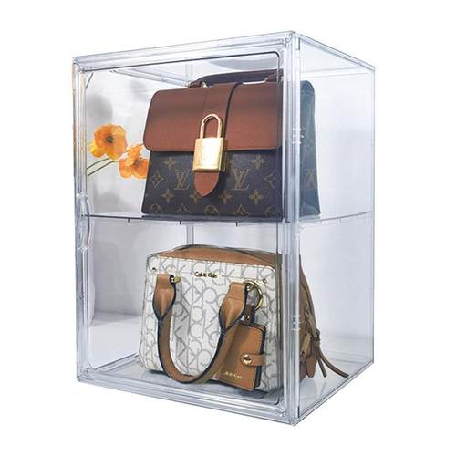 包包收纳神器家用亚克力透明展示柜密封置物架展示盒储物柜防尘罩