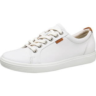 ECCO爱步女鞋时尚小白鞋耐磨运动休闲板鞋 柔酷7号430003国内现货