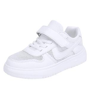 儿童小白鞋薄款夏季2026新款男童运动板鞋单网面透气学生跑步鞋子