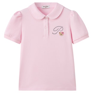 【全棉】PawinPaw卡通小熊童装26年夏季新款女童女宝宝短袖POLO