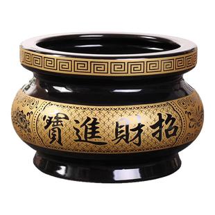 大香炉黑招财香炉陶瓷家用烧香炉陶瓷大号香炉佛具供奉上香插香炉