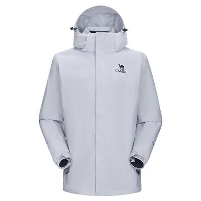 骆驼雪雾灰冲锋衣三合一可拆卸