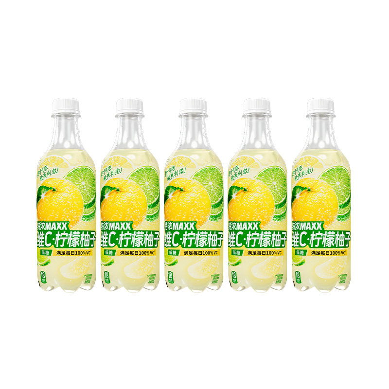 【CPS专享】MAXX特浓果汁柠檬柚子多汁葡萄树莓桃桃饮料500ml*5瓶