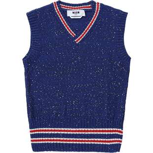 IT MSGM女装V领针织背心新款时髦靓丽亮片缀饰合身马甲上衣19762A