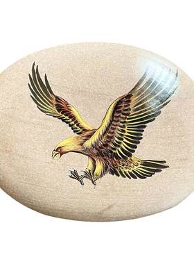 石头摆件现代客厅手绘饰品