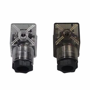 液压电磁阀线圈插头接线插头防水插头DC24V 220V电磁阀带灯插头