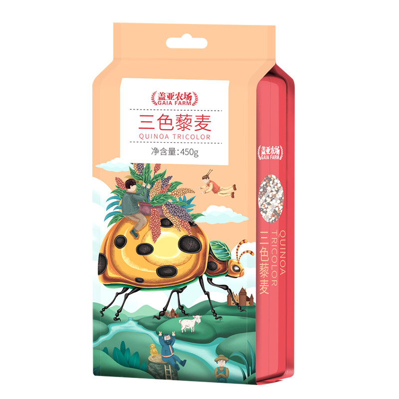 盖亚农场三色藜麦白红黑藜麦米新粮五谷杂粮粗粮450g饱腹食用代餐