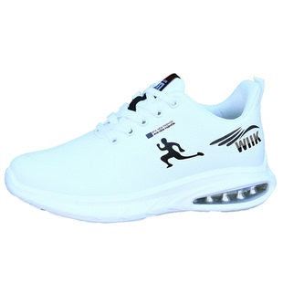 跑步鞋男款超轻减震气垫运动鞋皮面防水潮鞋子耐磨防臭休闲体育鞋