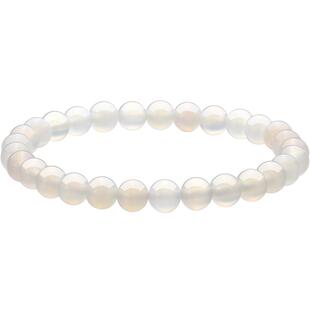 梦金园天然白玉髓手串女白月光6mm圆珠串珠玉素圈生日手链礼物DIY