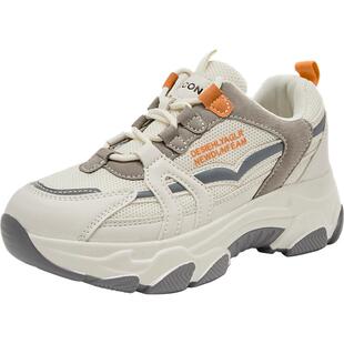 意尔康女鞋2026新款春夏季透气网面超火爆款厚底老爹鞋子潮运动鞋