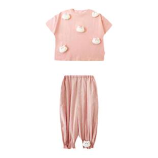 幼悠 苹果系列夏装宝宝可爱满印女童衣服宽松百搭儿童T恤短袖打底