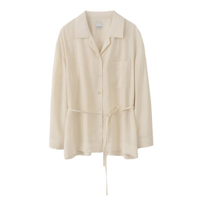 EAAH 韩国品牌 女装2026春季浪漫风收腰衬衫长袖翻领气质收腰衬衣