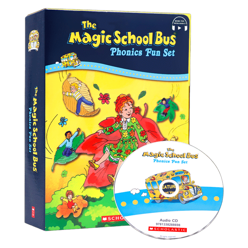 英文原版绘本 Magic School Bus Phonics Fun Set 神奇校车自然拼读法 附CD 英文版 进口英语原版书籍