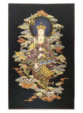 纯手工珐琅彩西藏佛像玄关装饰画