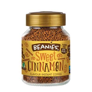 Beanies贝尼诗肉桂味冻干速溶咖啡瓶装50g香甜玉桂无糖黑咖旗舰店