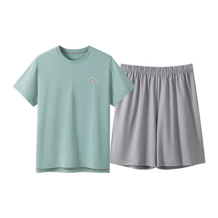 三枪男女冰泉棉3A抗菌睡衣情侣短袖上衣短裤凉感薄款家居服套装