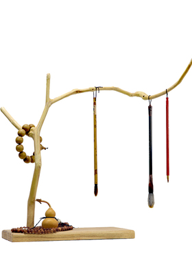 原木挂架禅意桌面书房茶室手工作