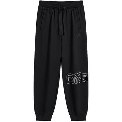 特步运动长裤男印花休闲宽松束脚