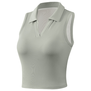 天使季节无袖运动POLO衫女网球服背心2025新款速干防晒健身瑜伽服