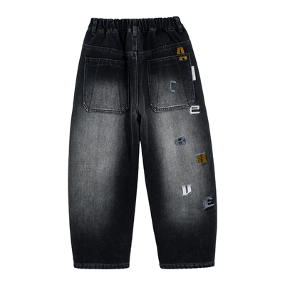 宽松直筒裤中大童冬季裤子