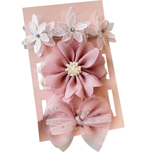 婴儿发带女宝宝发饰礼盒婴幼儿公主百天满月护囟门帽子新生儿头箍