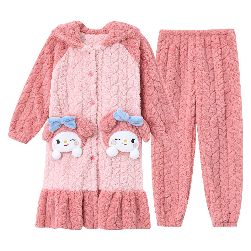 女童睡衣高端法兰绒可爱家居服