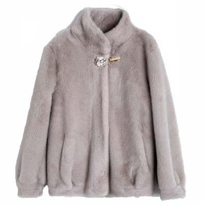 金貂绒仿皮草外套女妈妈中老年款