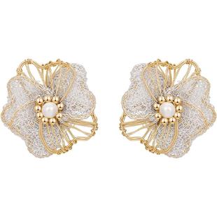 JAY山茶花耳钉高级感爱迪生珍珠耳环2026新款花朵耳饰设计感小众