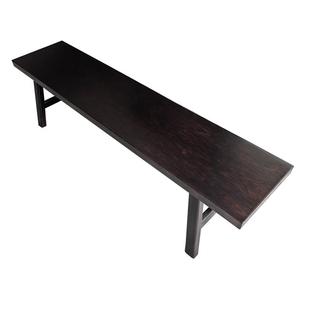 黑金檀实木长条凳黑色长板凳原木茶桌黑胡桃长凳换鞋凳茶几长凳子