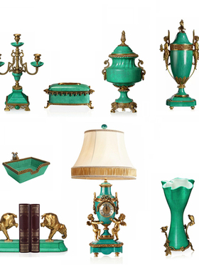 客厅法式纯铜花瓶美式欧式装饰罐