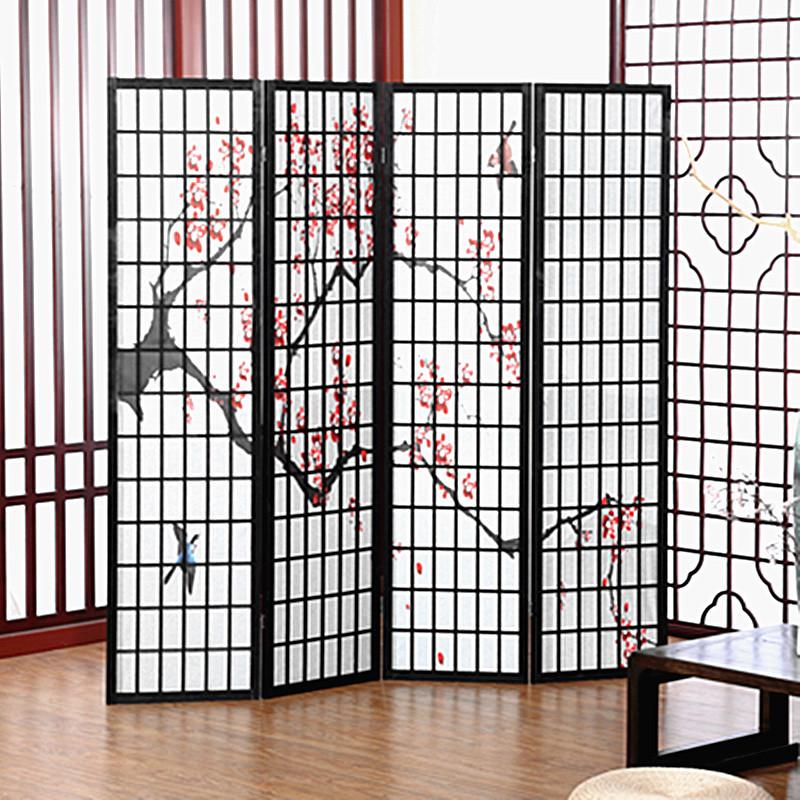 实木日式格子屏风隔断装饰折叠客厅移动墙遮挡简约现代玄关家用帘