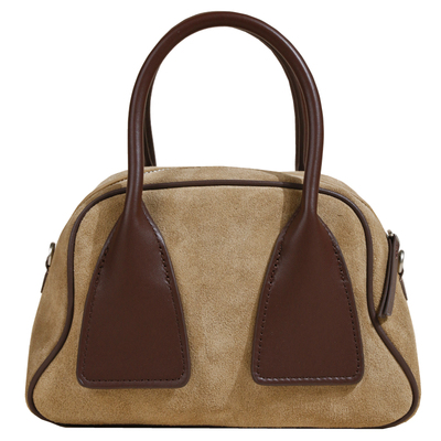 EZRO真皮磨砂麂皮手提斜挎马鞍包