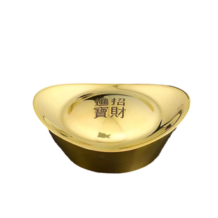 纯铜实心金条全铜摆件仿真大假金砖银行金元宝金块模型道具工艺品