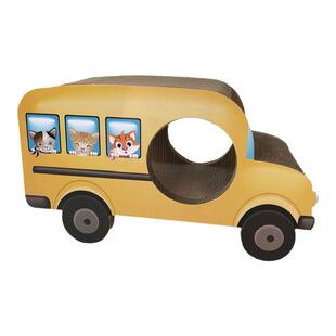 猫抓板车型纸板猫窝小汽车猫咪校车猫爪板瓦楞纸特大巴士猫玩具车